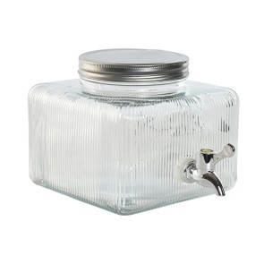 Dispenser di Acqua Home ESPRIT Trasparente Metallo Silicone Cristallo ABS 3,5 L 19 x 25 x 16 cm