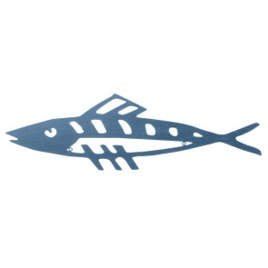 Quadro Pesce 74 x 22,5 cm Azzurro Metallo