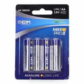 Batterie Alcaline EDM Max Pro II Long Life AA LR6 1,5 V (4 Unità)
