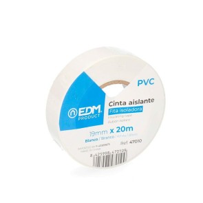 Nastro isolante EDM Bianco PVC (20 m x 19 mm)
