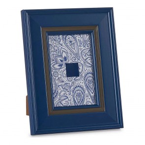 Cornice Portafoto Vetro Azzurro Plastica (2 x 23 x 18 cm)