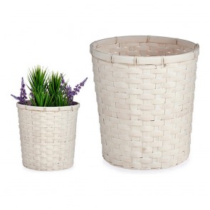 Vaso Bianco PVC Bambù (25 x 24 x 25 cm)