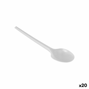 Set di Cucchiai Algon Riutilizzabile Bianco 20 Unità 12,5 cm