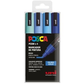Set di Pennarelli POSCA PC-5M Azzurro Multicolore