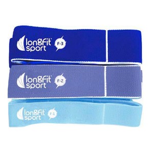 Fasce elastiche di resistenza LongFit Sport Azzurro (3 Unità)