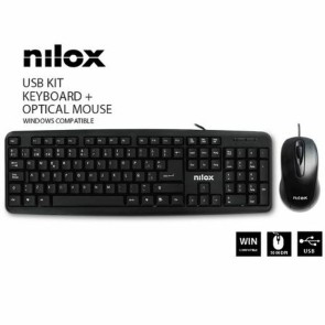 Tastiera e Mouse Nilox NXKME000003 USB Nero Qwerty in Spagnolo