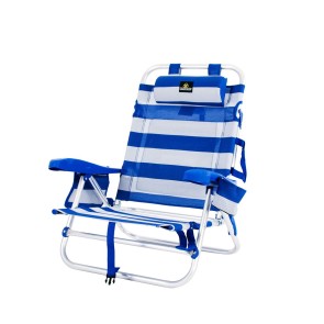 Sedia da Spiaggia Azzurro Bianco 62 x 62 x 74 cm