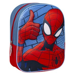 Zaino per Bambini 3D Spider-Man Rosso Azzurro 25 x 31 x 10 cm