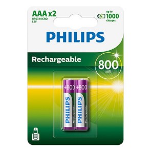 Batteria ricaricabile Philips Ni-Mh R03 800 mAh 1.2 V