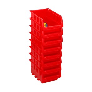Set di Scatole per Sistemare Impilabili Kinzo Rosso 12 x 10 cm polipropilene (8 Unità)