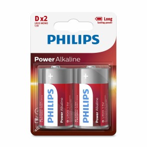 Batterie Alcaline Philips Power LR20 1,5 V Tipo D (2 Unità)