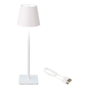 Lampada LED da Tavolo Lumineo 894378 Bianco Metallo 37 cm Ricaricabile