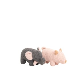 Peluche Crochetts Bebe Grigio Elefante Maiale 30 x 13 x 8 cm 2 Pezzi
