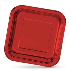 Set di piatti Algon Quadrato Cartone Monouso 23 x 23 x 1,5 cm Rosso 10 Unità