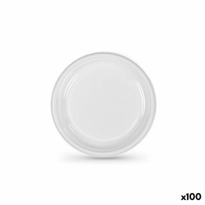 Set di piatti riutilizzabili Algon Bianco Plastica 20,5 cm (100 Unità)