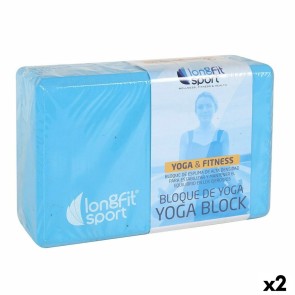 Blocco per Yoga LongFit Sport Azzurro 12,5 x 15 x 7,5 cm (2 Unità)