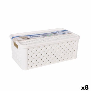 Scatola portaoggetti con coperchio Tontarelli Arianna Plastica Bianco 4 L 29 x 16,6 x 11,2 cm (8 Unità)