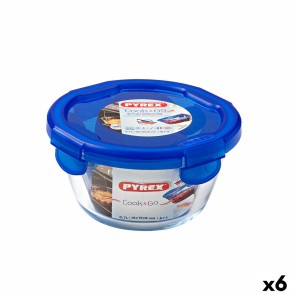 Porta pranzo Ermetico Pyrex Cook & go 15,5 x 15,5 x 8,5 cm Azzurro 700 ml Vetro (6 Unità)