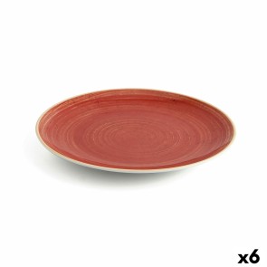 Piatto Piano Ariane Terra Ceramica Rosso (24 cm) (6 Unità)