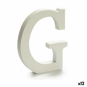 Lettera G Legno Bianco (1,8 x 21 x 17 cm) (12 Unità)
