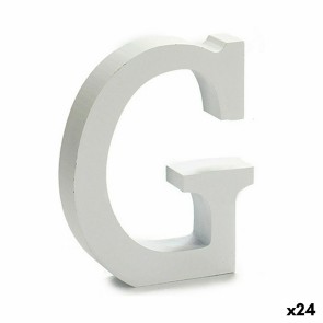 Lettera G Legno Bianco (2 x 16 x 14,5 cm) (24 Unità)