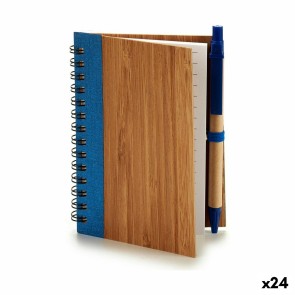 Quaderno ad Anelli con Penna Bambù 1 x 13 x 10,5 cm (24 Unità)