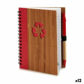 Quaderno ad Anelli con Penna Bambù 1 x 16 x 12 cm (12 Unità)