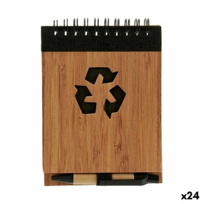 Quaderno ad Anelli con Penna Bambù 1 x 10 x 13 cm (24 Unità)
