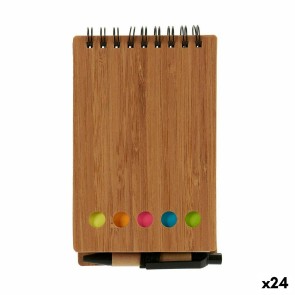 Quaderno ad Anelli con Penna Bambù 1 x 14,5 x 9 cm Marrone (24 Unità)