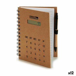Quaderno ad Anelli con Penna Calcolatrice 14 x 18 x 1,5 cm (12 Unità)