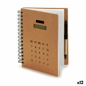 Quaderno ad Anelli con Penna Calcolatrice 2,5 x 21 x 18 cm (12 Unità)