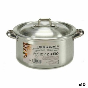 Casseruola con coperchio Argentato Alluminio 1,5 L 18 x 10 x 23,5 cm (10 Unità)