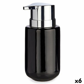 Dispenser di Sapone Nero Argentato Metallo Ceramica 350 ml (6 Unità)