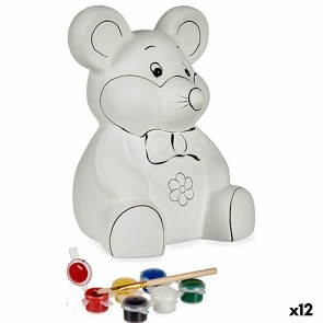 Salvadanaio da Dipingere Mouse Ceramica 14,7 x 20,8 x 16,3 cm (12 Unità)