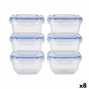 Set di scatole porta pranzo Ermetico Azzurro Trasparente Plastica 900 ml 14,5 x 8,5 x 14,5 cm (8 Unità)
