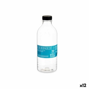 Bottiglia Nero Trasparente Plastica 1 L 8,3 x 23 x 8,3 cm (12 Unità)
