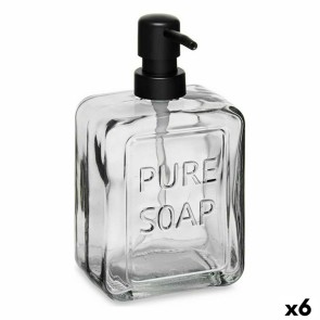 Dispenser di Sapone Pure Soap Cristallo Nero Plastica 570 ml (6 Unità)