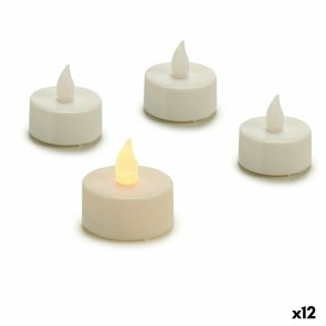 Set di Candele LED Bianco 4 x 4 x 3,7 cm (12 Unità)