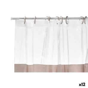 Tenda da Doccia Trasparente 180 x 180 cm Beige Plastica PEVA (12 Unità)
