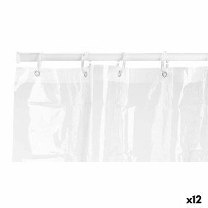Tenda da Doccia 180 x 180 cm Plastica PEVA Trasparente (12 Unità)