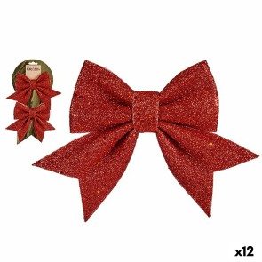 Set di Addobbi di Natale Fiocco Rosso Plastica 17 x 2,5 x 13 cm (12 Unità)