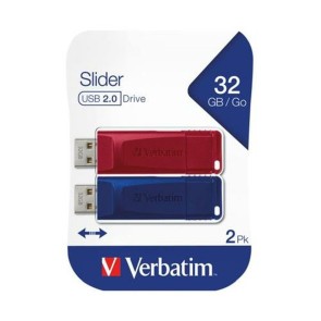 Pendrive Verbatim Slider 2 Pezzi Multicolore 32 GB