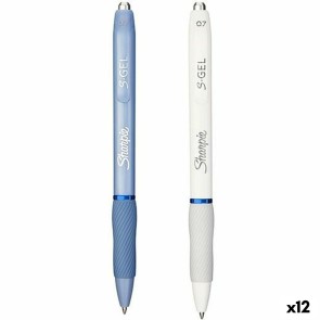 Penna gel Sharpie S-Gel Azzurro Bianco 0,7 mm (12 Unità)