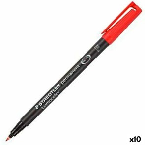 Marcatore permanente Staedtler Lumocolor 318-2 F Rosso 0,6 mm (10 Unità)