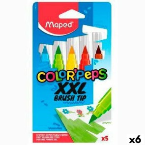 Pennarelli Maped Color' Peps Jumbo XXL Multicolore 5 Pezzi (6 Pezzi)