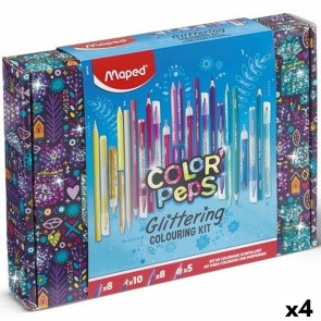 Set di colori Maped Color Peps Glittering Multicolore (4 Unità)