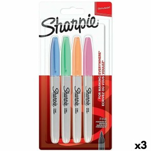 Set di Pennarelli Sharpie Multicolore 4 Pezzi 0,9 mm (3 Unità)