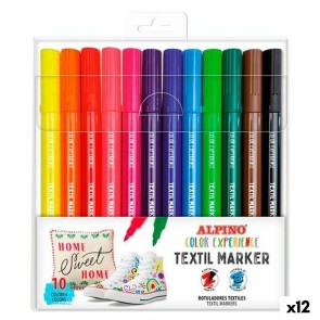 Set di Pennarelli Alpino Textil Maker Multicolore (12 Unità)