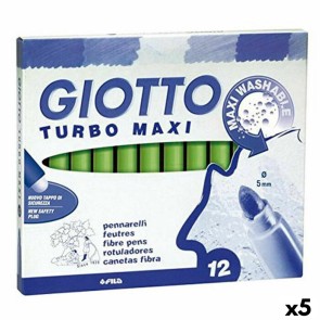 Set di Pennarelli Giotto Turbo Maxi Verde Chiaro (5 Unità)