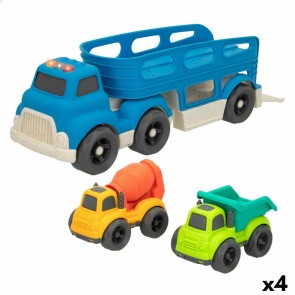 Camion Porta-veicoli e Macchinine Motor Town Luce Suono 30,5 x 11 x 11 cm (4 Unità)